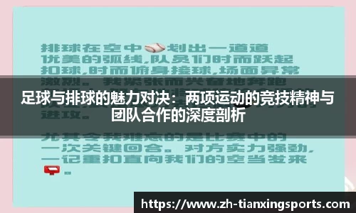 足球与排球的魅力对决:两项运动的竞技精神与团队合作的深度剖析